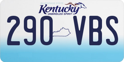 KY license plate 290VBS