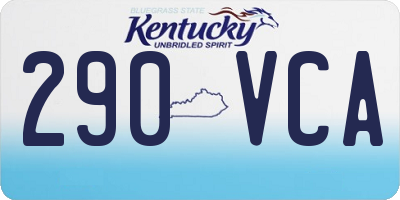 KY license plate 290VCA