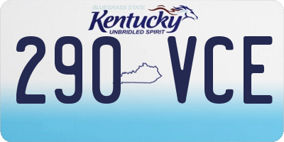 KY license plate 290VCE