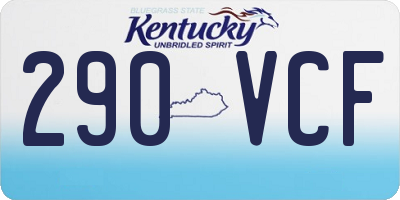 KY license plate 290VCF