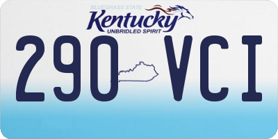 KY license plate 290VCI