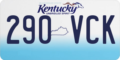 KY license plate 290VCK