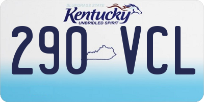 KY license plate 290VCL