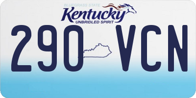 KY license plate 290VCN