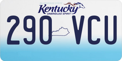 KY license plate 290VCU