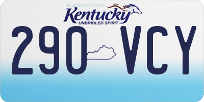 KY license plate 290VCY