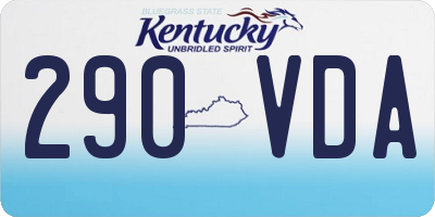 KY license plate 290VDA