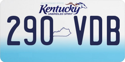 KY license plate 290VDB