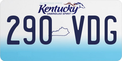 KY license plate 290VDG