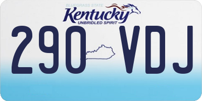 KY license plate 290VDJ