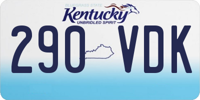 KY license plate 290VDK