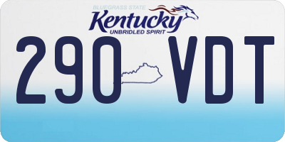 KY license plate 290VDT