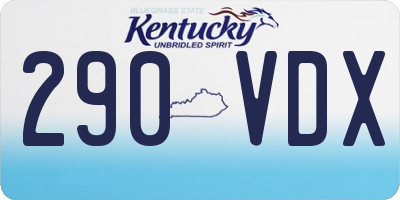 KY license plate 290VDX