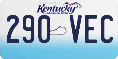KY license plate 290VEC