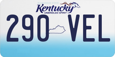 KY license plate 290VEL