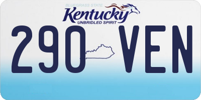 KY license plate 290VEN