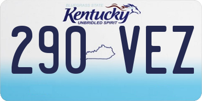 KY license plate 290VEZ