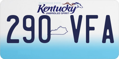 KY license plate 290VFA