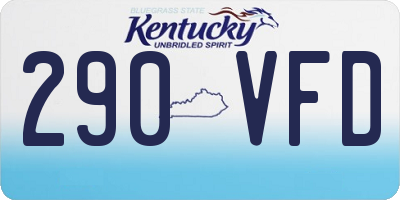 KY license plate 290VFD