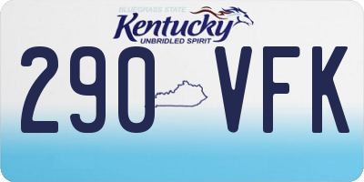 KY license plate 290VFK
