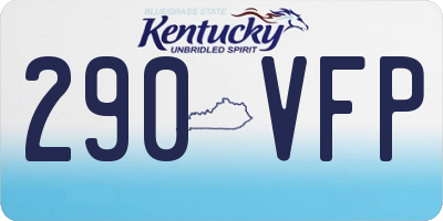 KY license plate 290VFP
