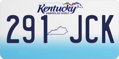 KY license plate 291JCK