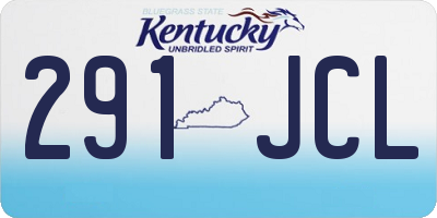 KY license plate 291JCL