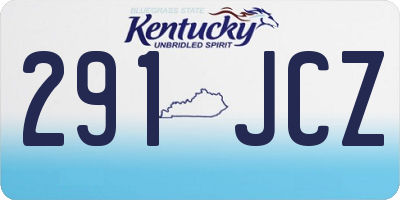 KY license plate 291JCZ