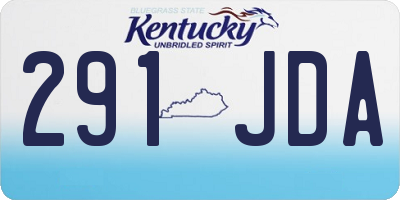 KY license plate 291JDA