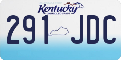 KY license plate 291JDC