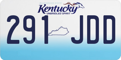 KY license plate 291JDD
