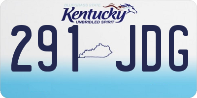 KY license plate 291JDG