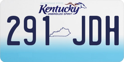 KY license plate 291JDH