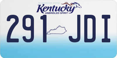 KY license plate 291JDI