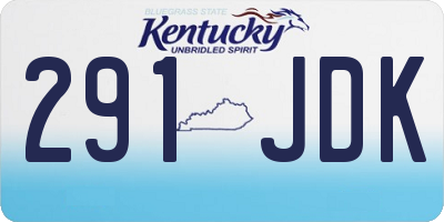 KY license plate 291JDK