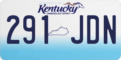 KY license plate 291JDN