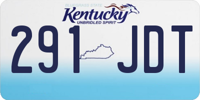 KY license plate 291JDT