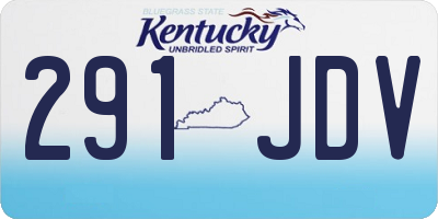 KY license plate 291JDV