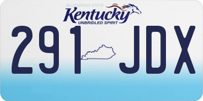 KY license plate 291JDX