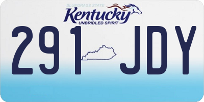 KY license plate 291JDY
