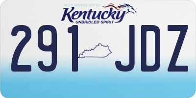 KY license plate 291JDZ