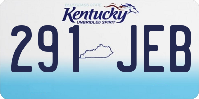 KY license plate 291JEB