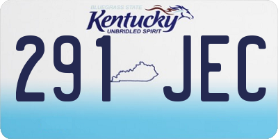 KY license plate 291JEC