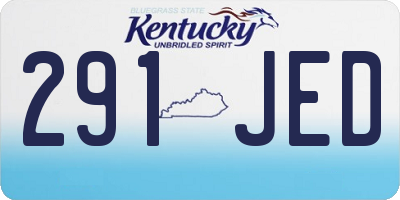 KY license plate 291JED