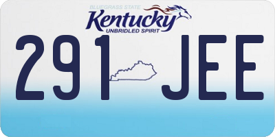KY license plate 291JEE