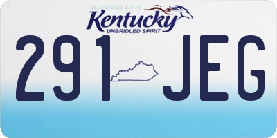 KY license plate 291JEG