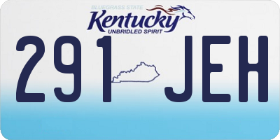KY license plate 291JEH