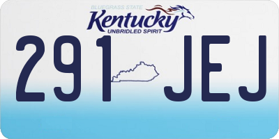 KY license plate 291JEJ
