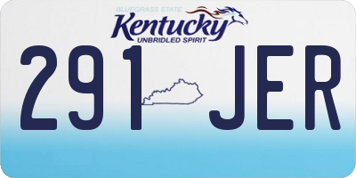 KY license plate 291JER