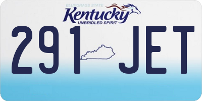 KY license plate 291JET
